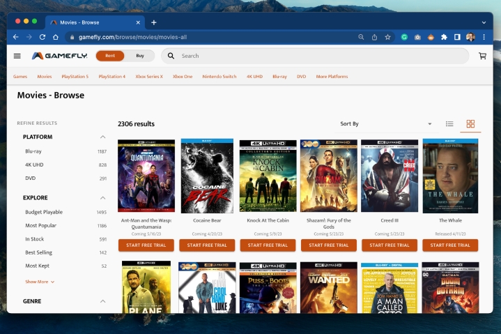 صفحه اصلی اجاره دی وی دی GameFly.