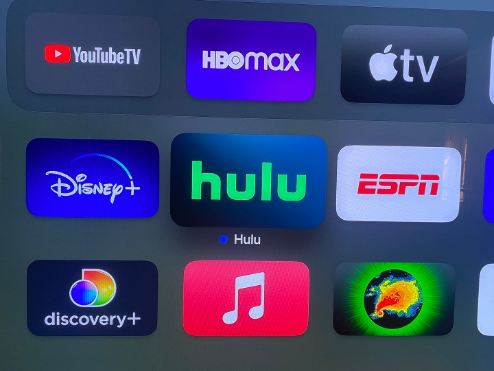نمادهای برنامه برای Disney+، Hulu و ESPN.
