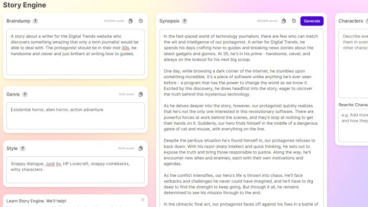 استفاده از موتور داستان Sudowrite برای تولید خلاصه.