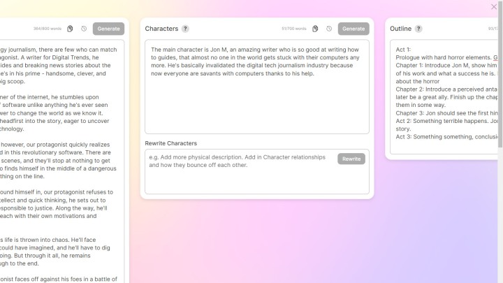 استفاده از موتور داستانی Sudowrite برای ساخت شخصیت.